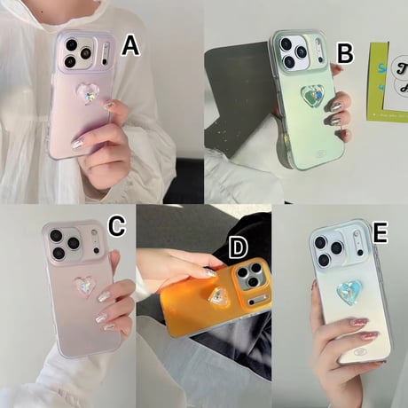 S75465 ジュエルハートワンポイントiPhoneケース