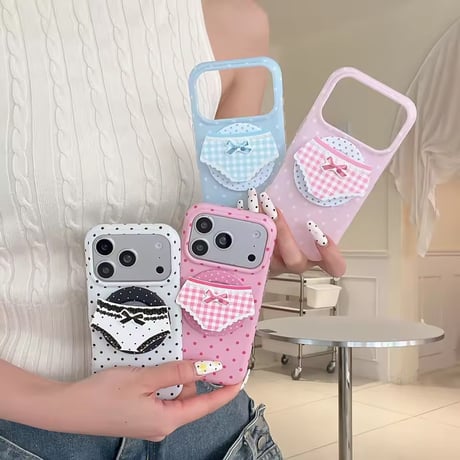 K23165 ギンガムリボンポップグリップケース