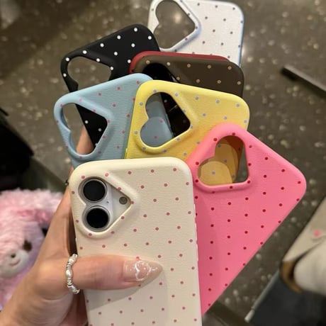 S74224 ドットハートカメラ iPhoneケース