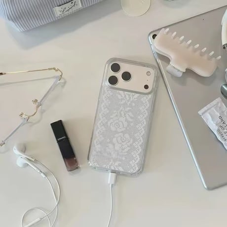 S75456 レースフラワーiPhoneケース