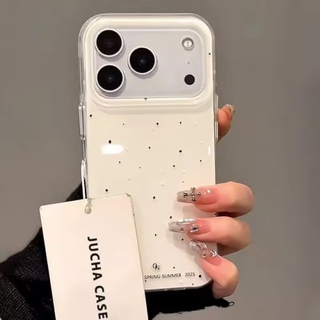 S75132 ドットミニマルホワイトiPhoneケース