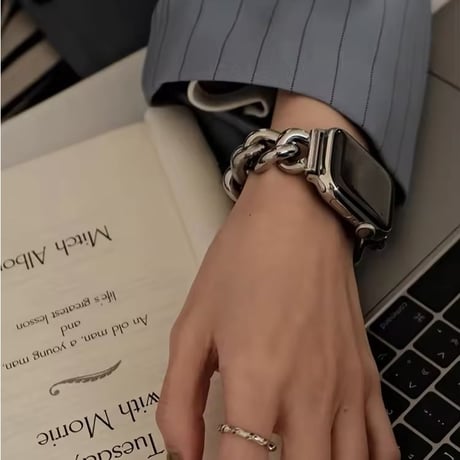 【即納商品】N00135 チェーンリンクメタル Apple Watchバンド