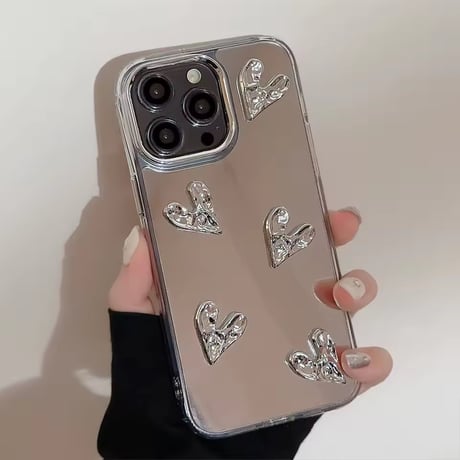 K23120 シルバーハートミラー iPhoneケース