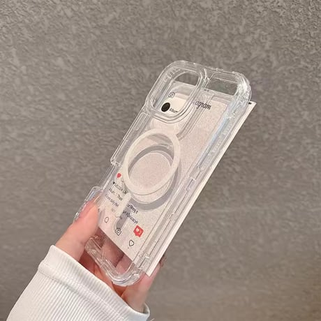 L62329 グリッタークリア MagSafe対応 iPhoneケース
