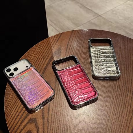 S74944 クロコ調グリッター iPhoneケース
