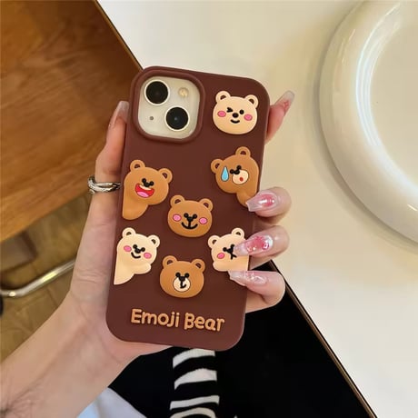 S75285 くまフェイス立体iPhoneケース