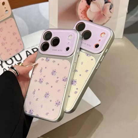 S75646 フラワーガーデンレザー風iPhoneケース