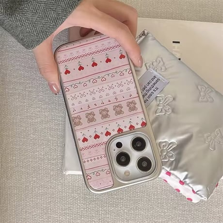 S74459 ジンジャーハートピンク iPhoneケース
