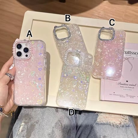 S75088 きらめきホログラムハート iPhoneケース