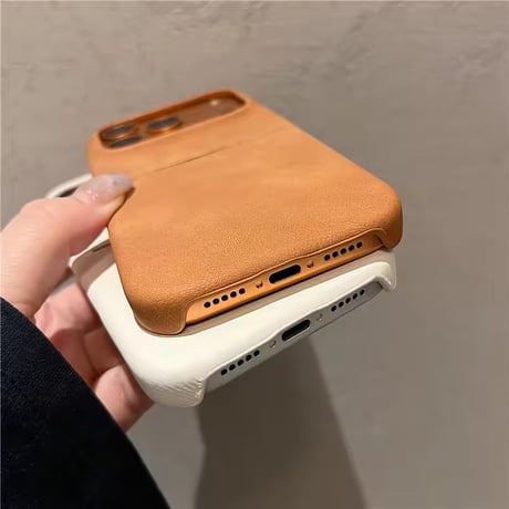 K23001 スリムカードポケット レザー調iPhoneケース