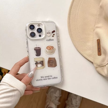 S74777 カフェタイムクリアiPhoneケース