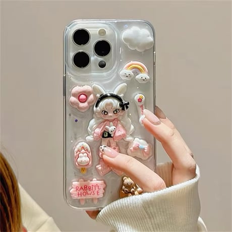 L62042 ラビットドリーム ぷっくりデコ iPhoneケース
