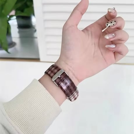 N00176 Gingham Heart Apple Watchベルト