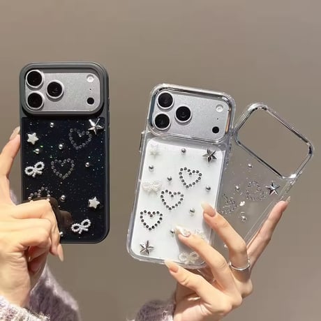 S75492 ハートビジューiPhoneケース