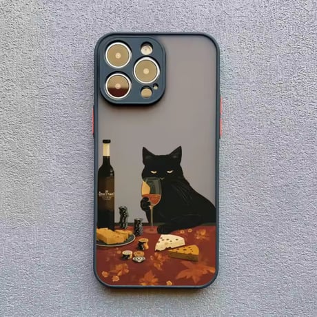 S75094 黒ねこの気まぐれアート iPhoneケース