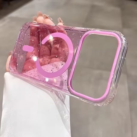 S75154 キラキラカラーエッジ MagSafe対応クリアケース