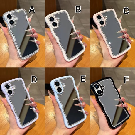 【即納商品】K22791 ビジューラインミラー iPhoneケース