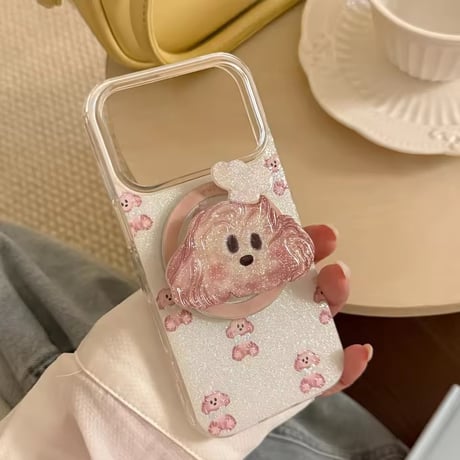 K23132 きらめきパピー MagSafeグリップ付きiPhoneケース