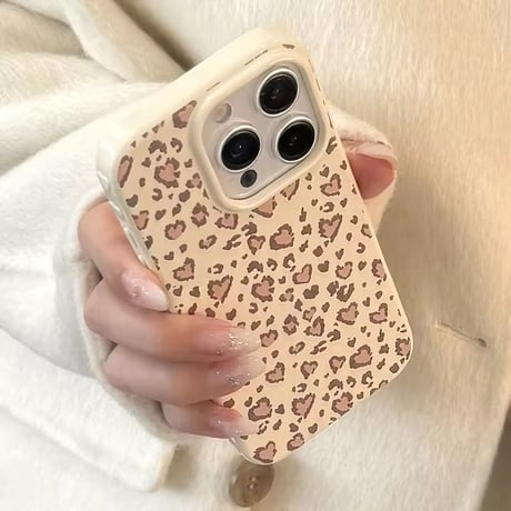 S75058 ハートレオパードiPhoneケース
