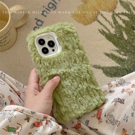 S73587  もこもこファーiPhoneケース