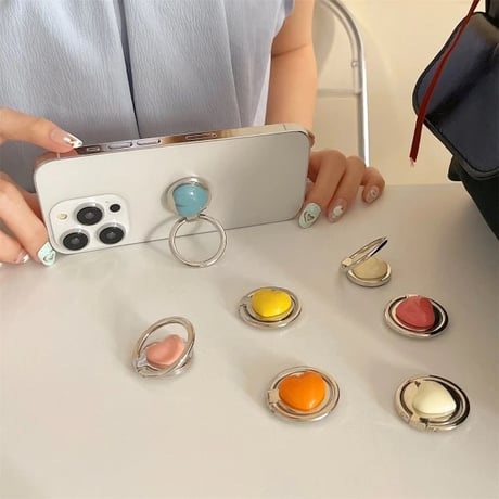 P0323 ハートのカラフルスマホリング
