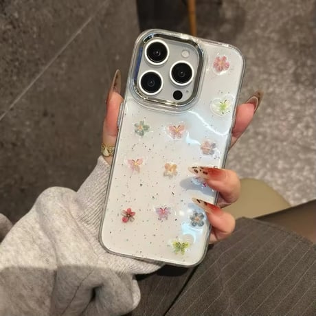 S74636 きらきらフラワーパレード iPhoneケース
