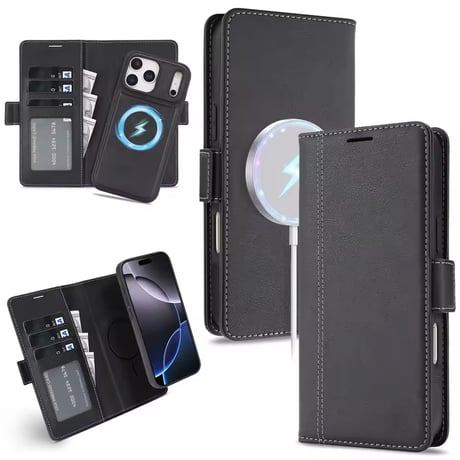 K22984 MagSafe対応 着脱式レザー手帳型 iPhoneケース