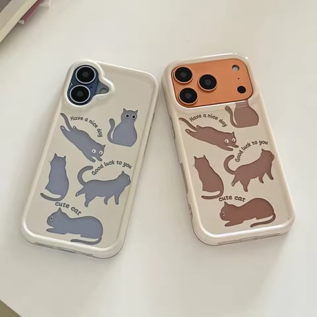 S75187 ゆるねこシルエット iPhoneケース