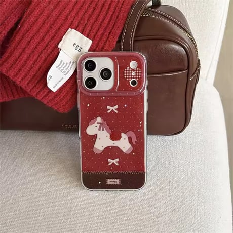 S75389 チェックハートポニー iPhoneケース