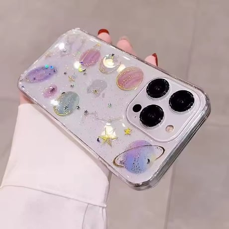 L62409 スター＆プラネット クリアiPhoneケース