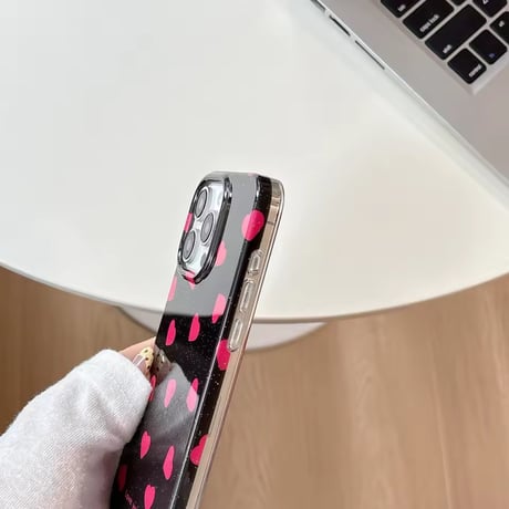 S74910 Love Heart Black iPhoneケース