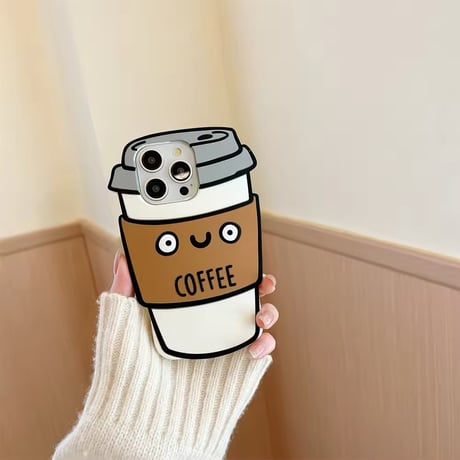 S74342 にっこりカップのコーヒーiPhoneケース