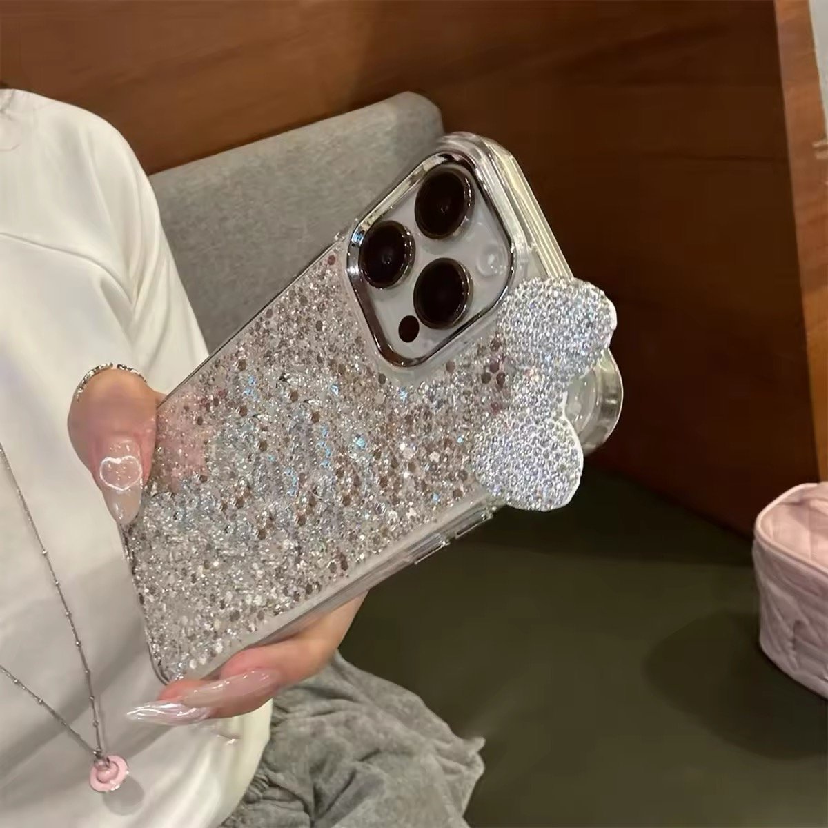 即納商品】S74434 ジュエリーリボングリッター iPhoneケース | nanomita