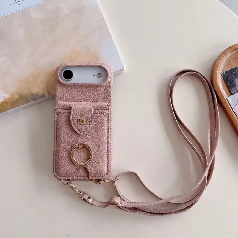 K22925 ミラー＆カードポケット付きショルダーiPhoneケース