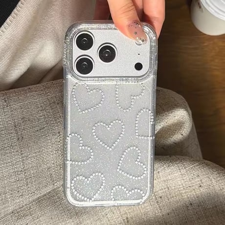 L62375 きらきらプリントストーン柄 iPhoneケース