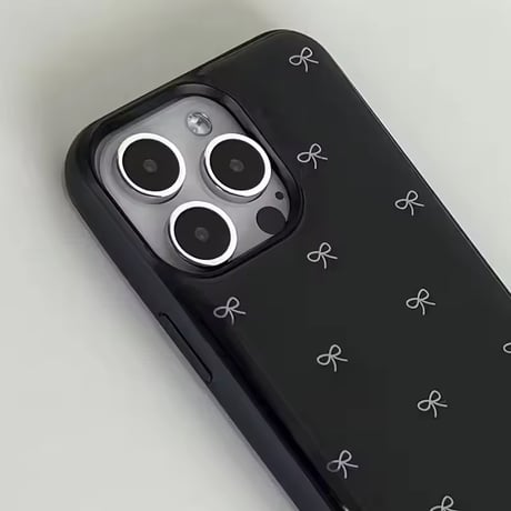 S75270 ミニリボンブラックiPhoneケース