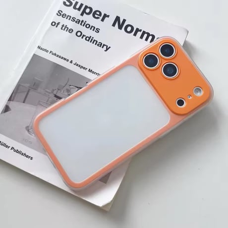 L62426 カラーフレームマットクリアiPhoneケース