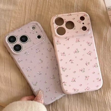 S75399 くすみカラーミニブーケiPhoneケース