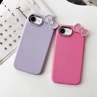 S74871 ビジューリボンのワンポイントiPhoneケース