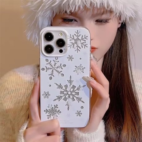 S74360 スノーフレークグリッター iPhoneケース