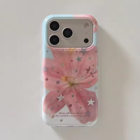 S75627 スターリーピンクフラワー iPhoneケース