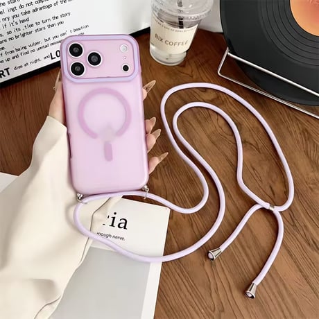 K23037 MagSafe対応ストラップ付きマットiPhoneケース