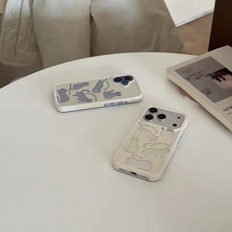 S75187 ゆるねこシルエット iPhoneケース
