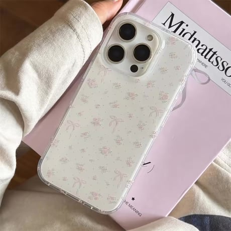 K23076 リボフラワーグリップiPhoneケース