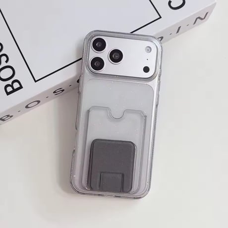 K23103 クリアカラー カード収納スタンドiPhoneケース