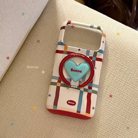 K23137 レトロチェックハートリングiPhoneケース
