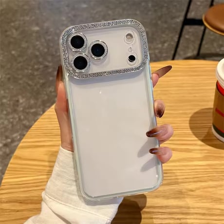 L62361 きらめきストーンフレーム クリア iPhoneケース