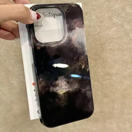 S75142 オーロラマーブルのクリア iPhoneケース