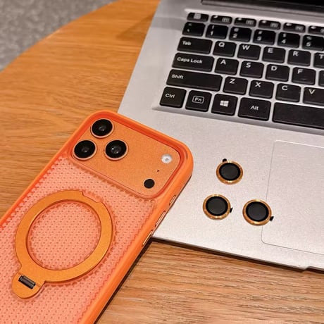 S75530 メッシュデザイン回転リング付きMagSafe対応iPhoneケース