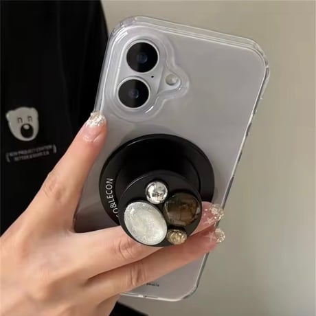 K22875 ジェムストーングリップ付きクリアiPhoneケース
